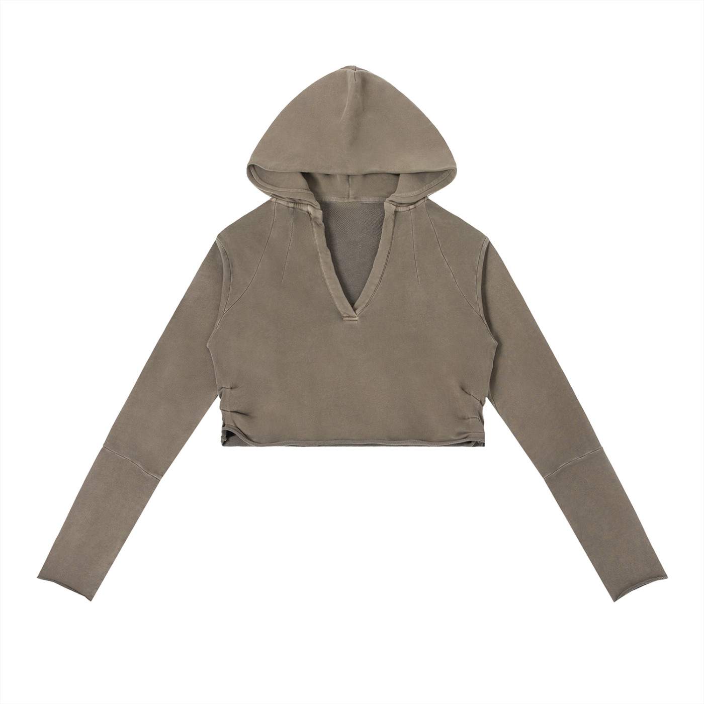 Cropped Fleece Hoodie