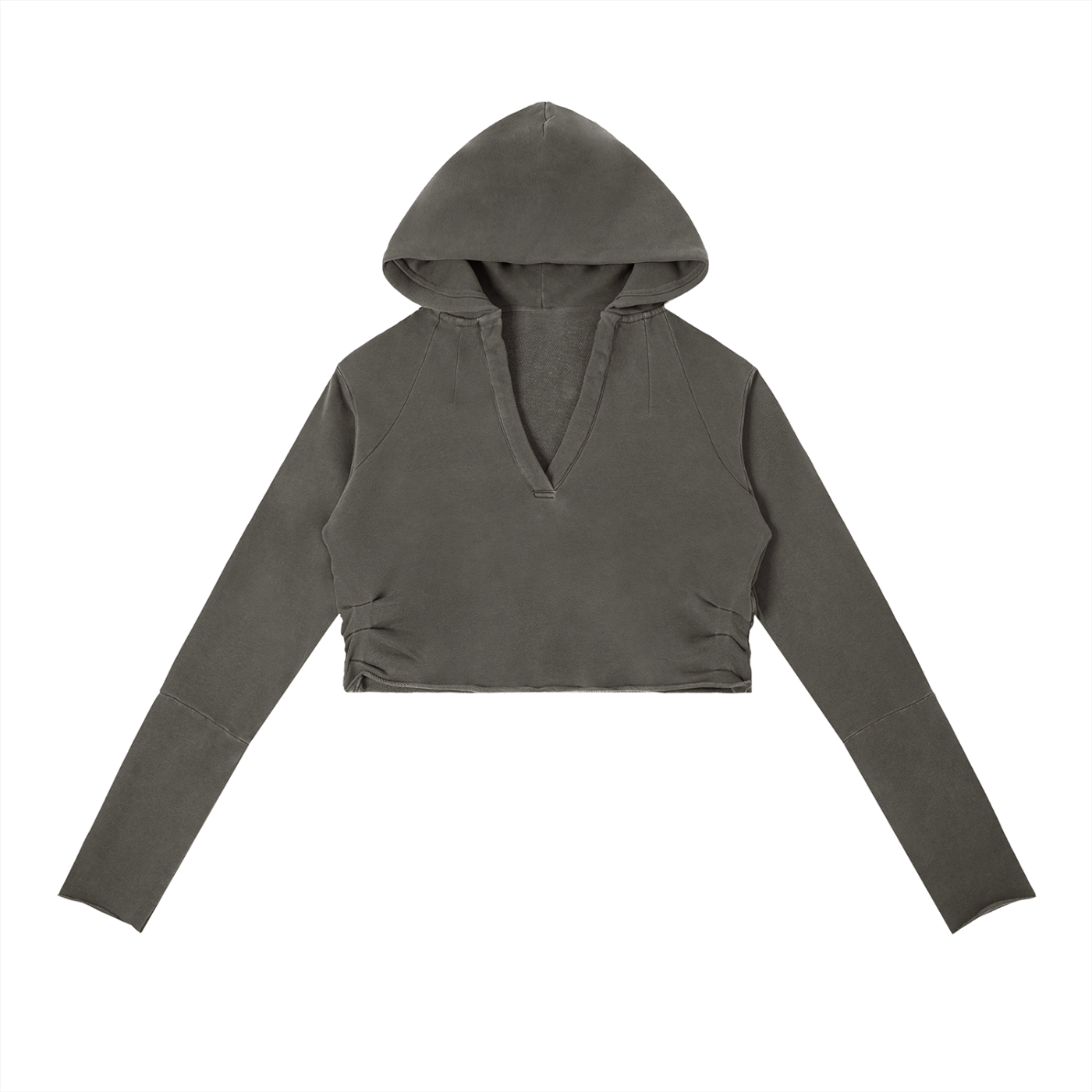 Cropped Fleece Hoodie